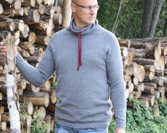 Wool Turtleneck Sweater, Men's Knitted Merino Wool Unisex Jumper, Pullover Top