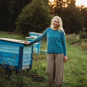 Merino Wool Sweater, Long Sleeve Shirt, Merino Wool Jumper, Women Wool Pullover