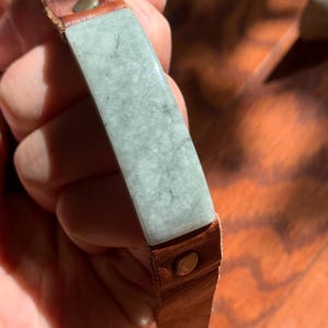 Guatemalan Jadeite Leather Bracelet 100% Natural Grade A