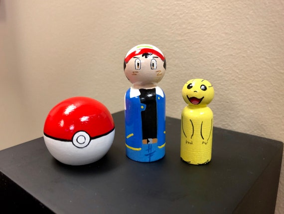 Pokemon Ash Pikachu Pokeball Juguetes de muñeca de clavija