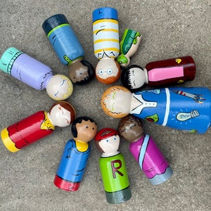 Magic School Bus Handpainted Wooden Peg Doll Toys with or without Bus image 2