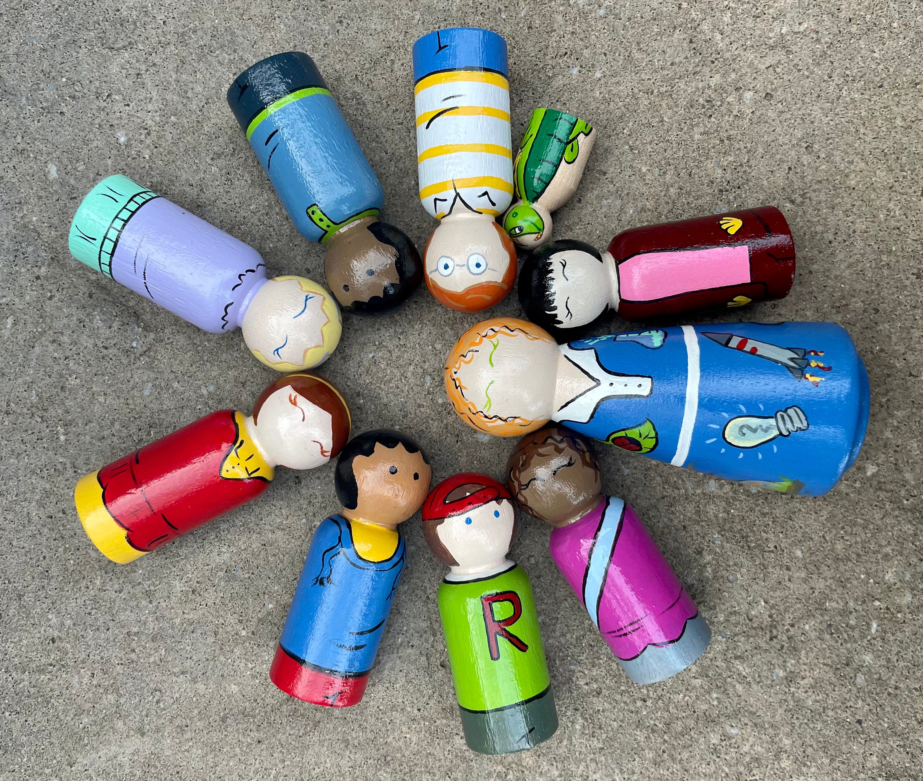Buy Magic School Bus Handpainted Wooden Peg Doll Toys With Buy Magic School Bus Handpainted Wooden Peg Doll Toys With