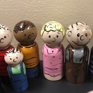 Peanuts Handpainted Wooden Peg Doll Toys Charlie Brown, Snoopy, and Others Natural Toys image 6