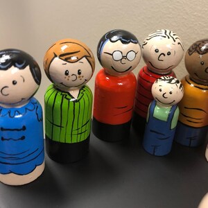 Peanuts Handpainted Wooden Peg Doll Toys Charlie Brown, Snoopy, and Others Natural Toys image 5