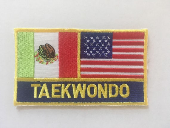 Mexico usa flag and eagle embroidery iron on patch for hat jacket etc