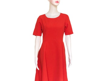 Vintage 1960s Orange Short-Sleeved A-Line Dress