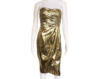 gold lame dress 80s