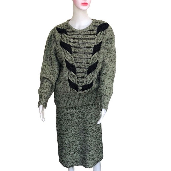 Vintage 1980s Oversized Sweater & Skirt 2-Piece Se
