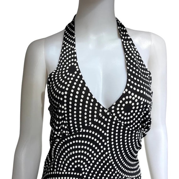 Vintage 1990s Polka Dot Graphic Print Halter Dress - image 2