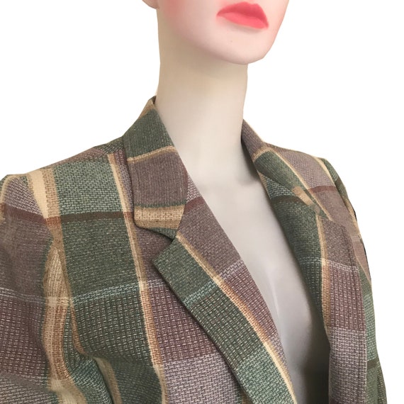 Vintage 1980s Country Suburbans Pastel Plaid Wool… - image 4