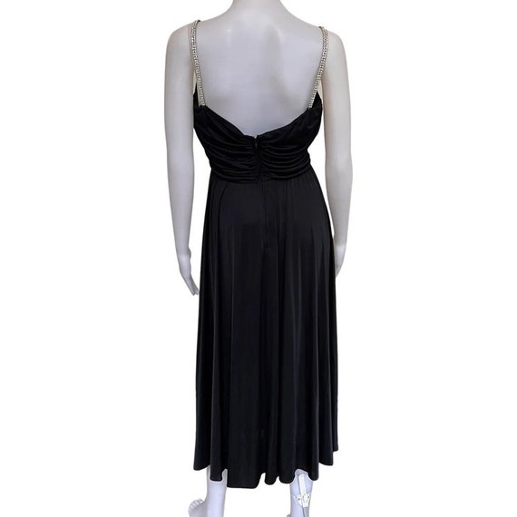 Vintage 1970s Black Disco Midi Dress New With Tag… - image 3