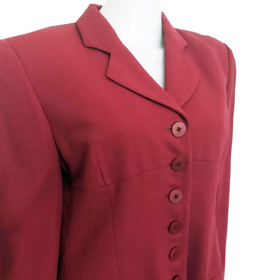 Vintage 1980s Giorgio Armani Burgundy Blazer - image 3