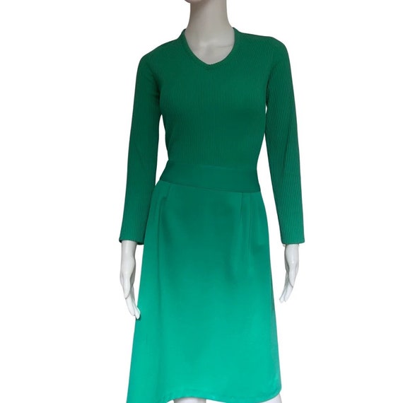 Vintage 1960s Kelly Green Knit Dress - image 5