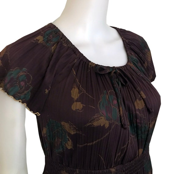 Vintage 1970s Purple Pleated Dress With Peplum - image 4