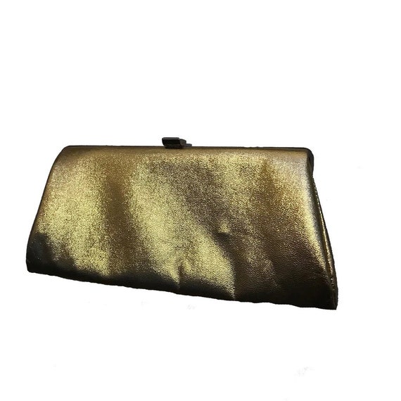 Vintage 1950s Gold Evening Clutch Bag - image 1