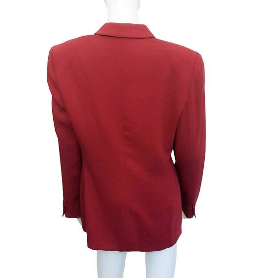 Vintage 1980s Giorgio Armani Burgundy Blazer - image 2