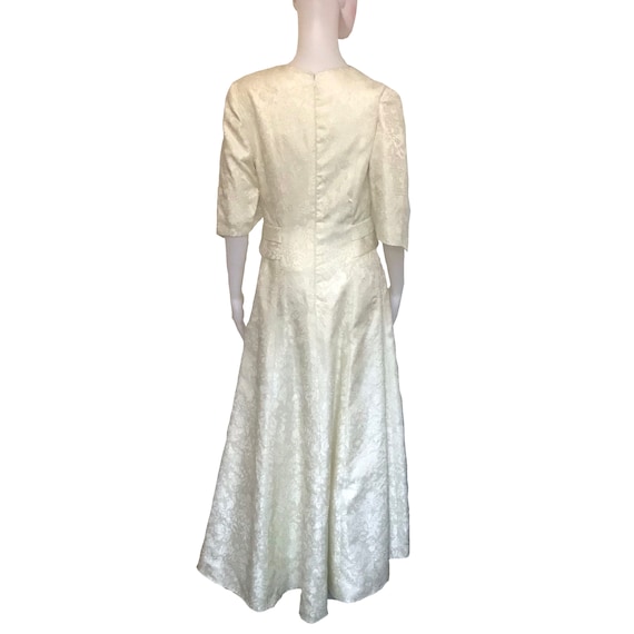 Vintage 1950s Cream Colored Short-Sleeve Wedding … - image 3