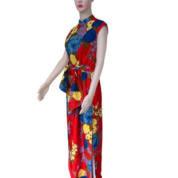 Vintage 1960s Adele Simpson Floral Maxi Dress - image 5