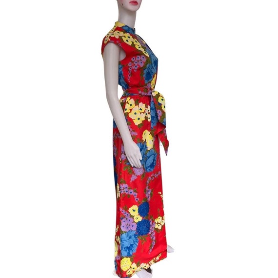 Vintage 1960s Adele Simpson Floral Maxi Dress - image 3