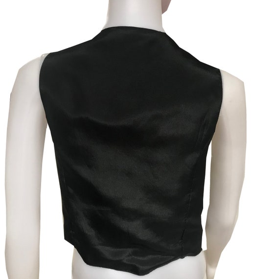 Vintage 1970s Black Velvet Sequined Vest - image 4