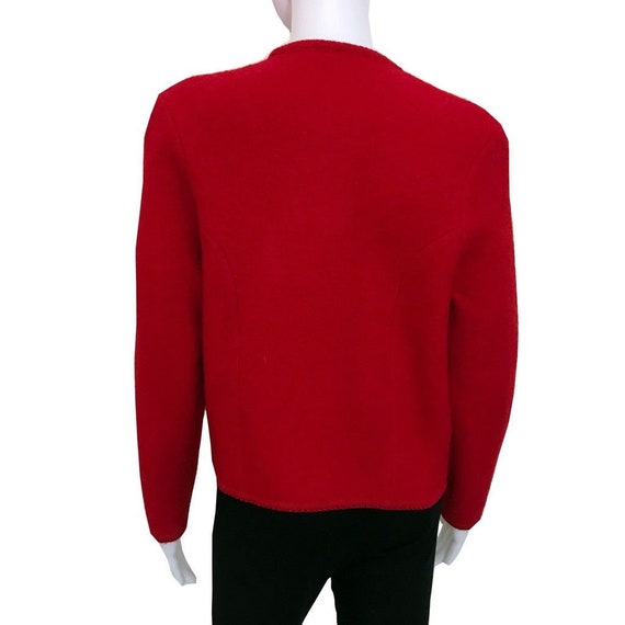 Vintage 1980s Red Wool Blazer Jacket - image 4