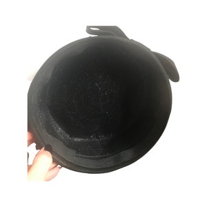 Vintage 1950s Black Pillbox Hat image 5