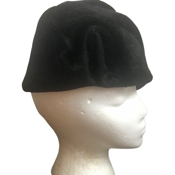 Vintage 1960s Michael Terres Black Felt Hat - image 4