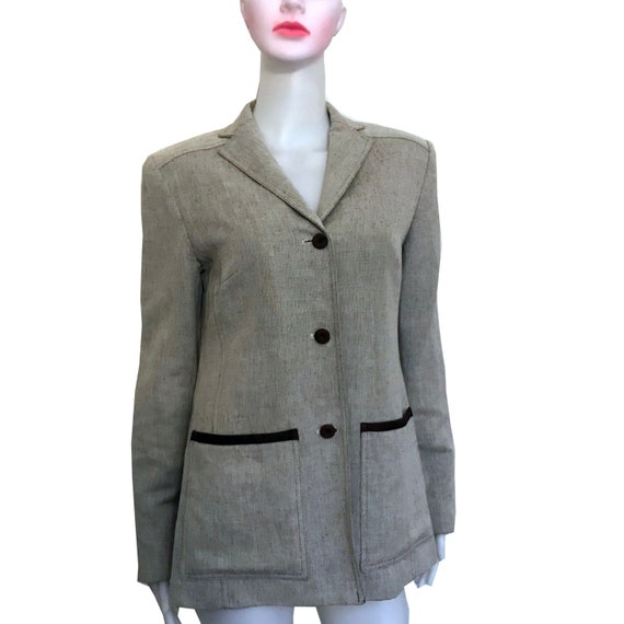 Vintage 1990s Oscar de la Renta Gray Jacket - image 1