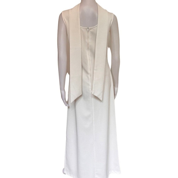 Vintage 1970s White Formal Wedding/Prom Maxi Dress - image 1