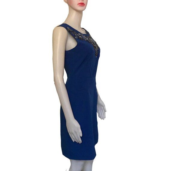 Vintage 1990s Cobalt Blue Embellished Sleeveless … - image 3