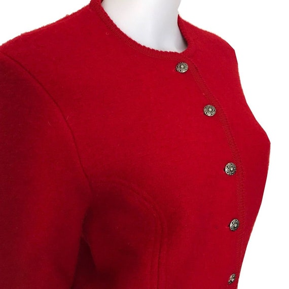 Vintage 1980s Red Wool Blazer Jacket - image 2