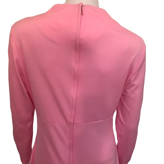 Vintage 1970s Pink Maxi Dress Long-Sleeved Formal… - image 5