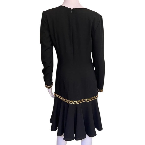 Vintage 1980s Lillie Rubin Black Crepe Dress - image 3