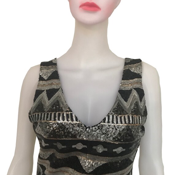 Vintage 1990s Sequined Sleeveless Mini-Dress - image 2