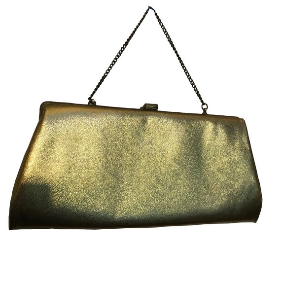 Vintage 1950s Gold Evening Clutch Bag - image 3