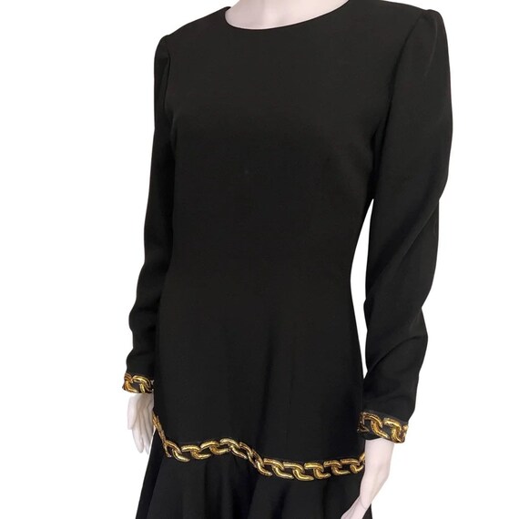 Vintage 1980s Lillie Rubin Black Crepe Dress - image 2