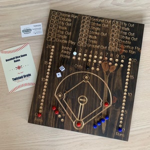 Baseball Dice Game wooden board game, family board games, family game nights, games for adults, baseball lovers