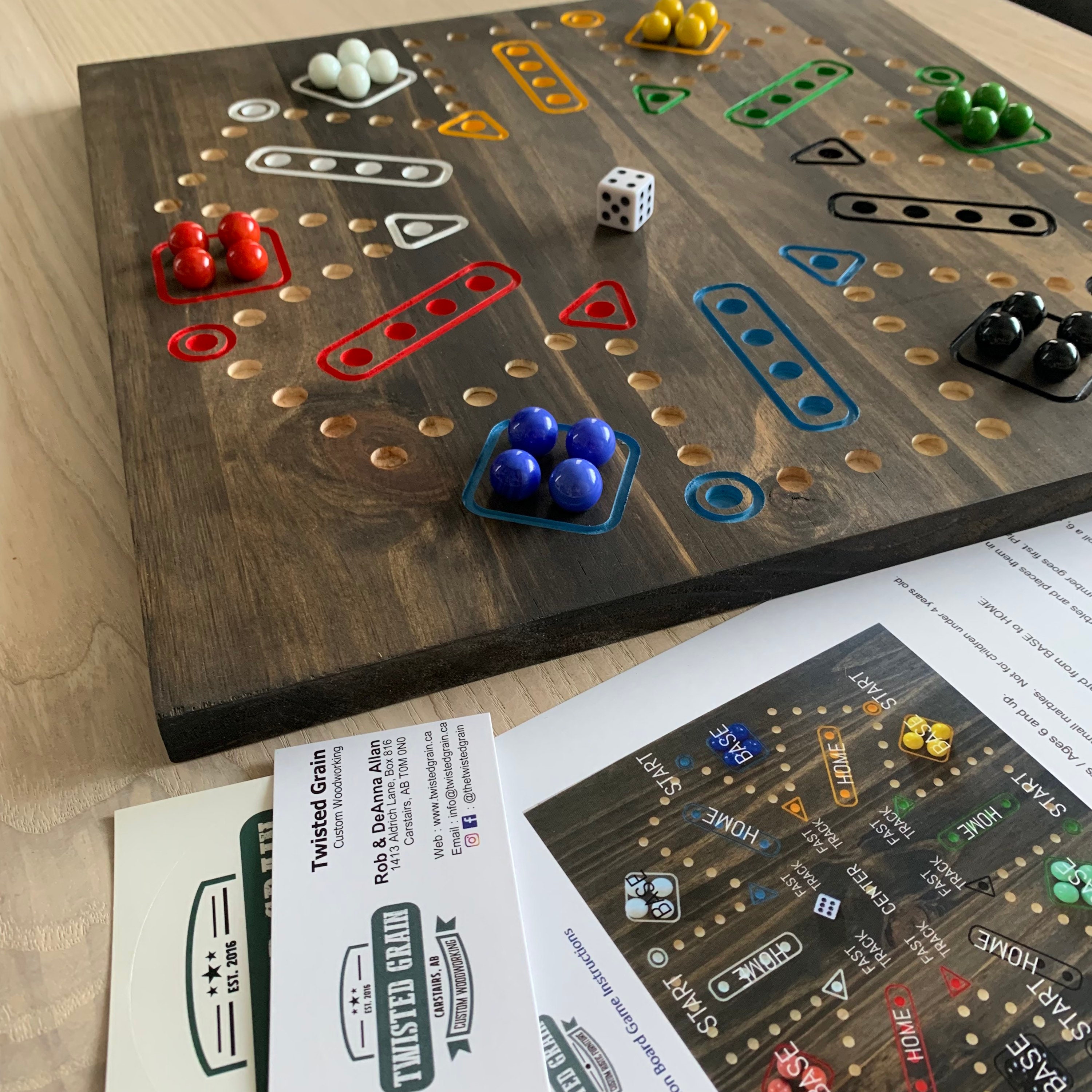 Aggravation | Double sided 6-player and 4-player Wooden Dice Marble Game | Board Game | Trouble | Sorry | Family Game Night