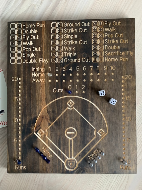 Wooden Baseball Dice Game Etsy