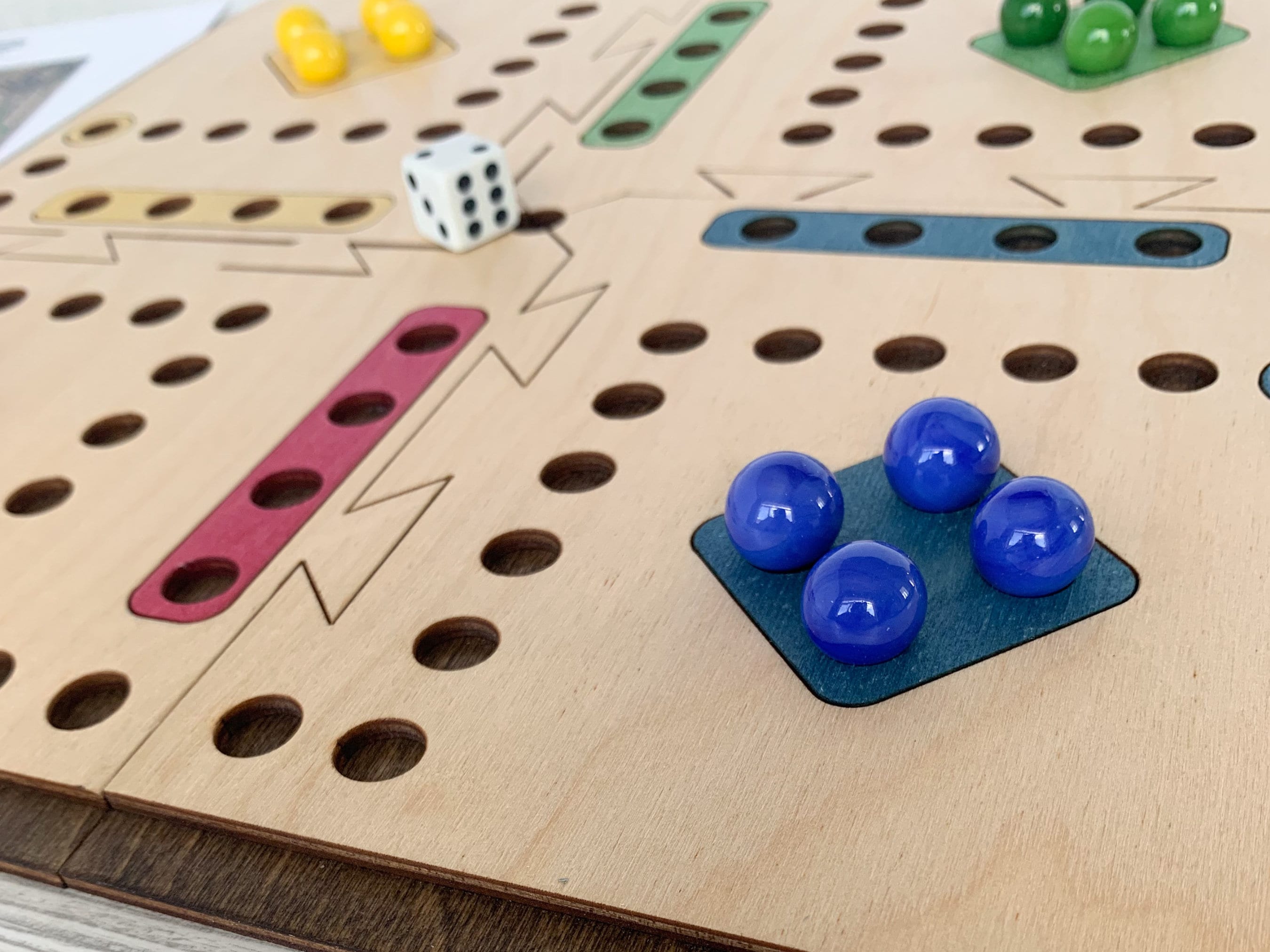 Aggravation Travel 4 player wooden board game, dice and marble game, family game night, games for adults,  family board games