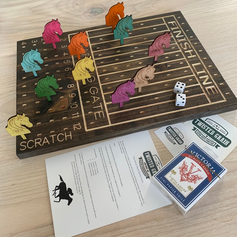 Horse Race Board Game Dice and Card Game Multiple Player Etsy Canada
