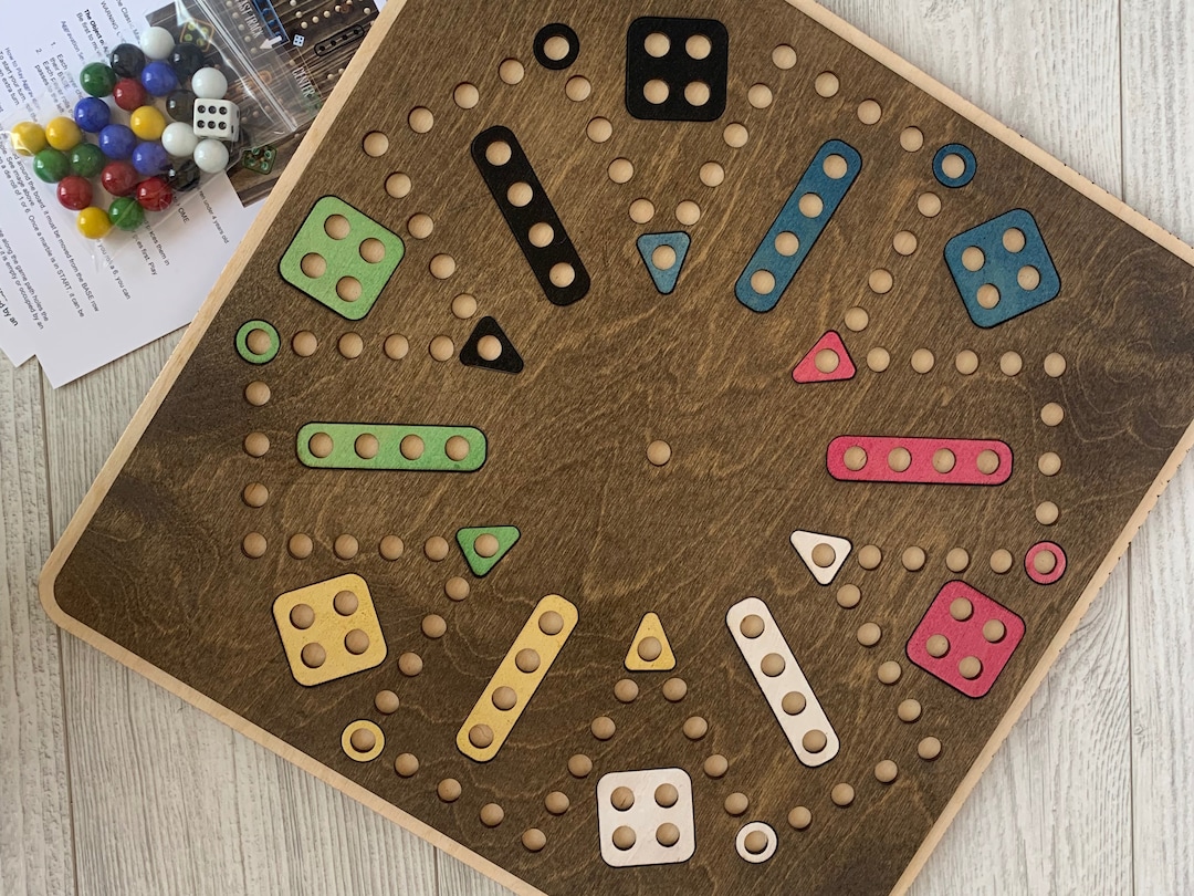 Aggravation Double Sided, 6player, 4player, Wooden Dice Marble Game