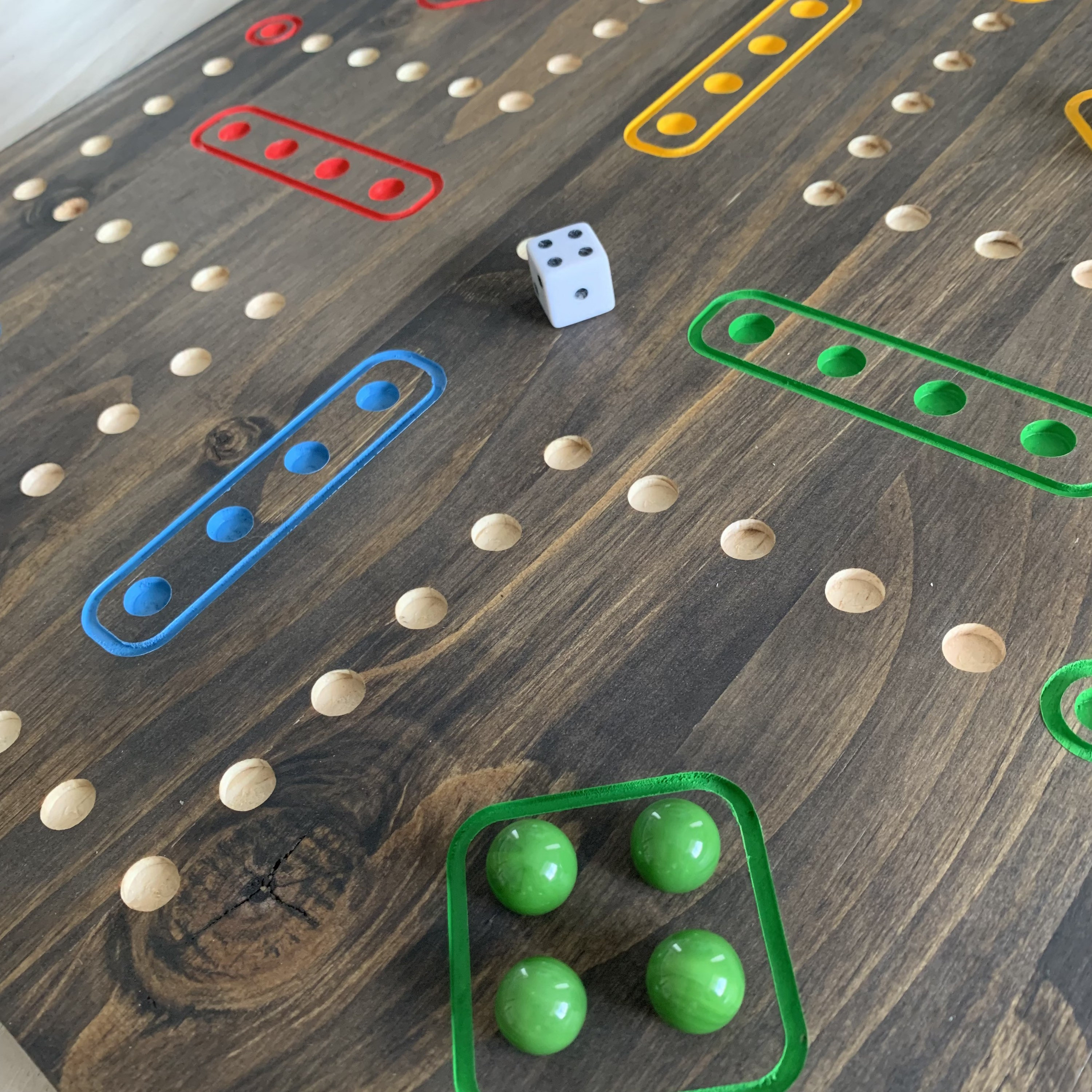 Aggravation | Double sided 6-player and 4-player Wooden Dice Marble Game | Board Game | Trouble | Sorry | Family Game Night