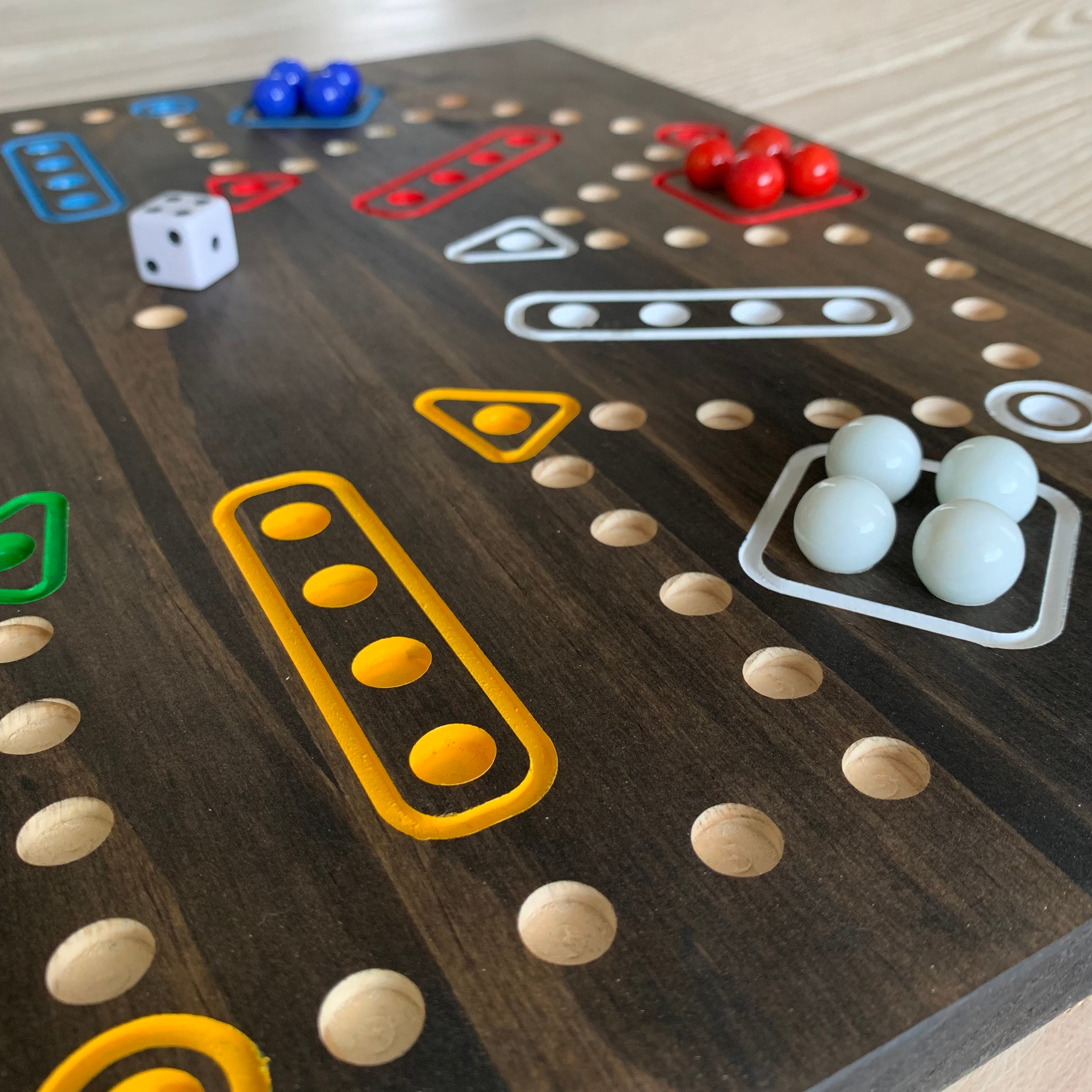 Aggravation | Double sided 6-player and 4-player Wooden Dice Marble Game | Board Game | Trouble | Sorry | Family Game Night