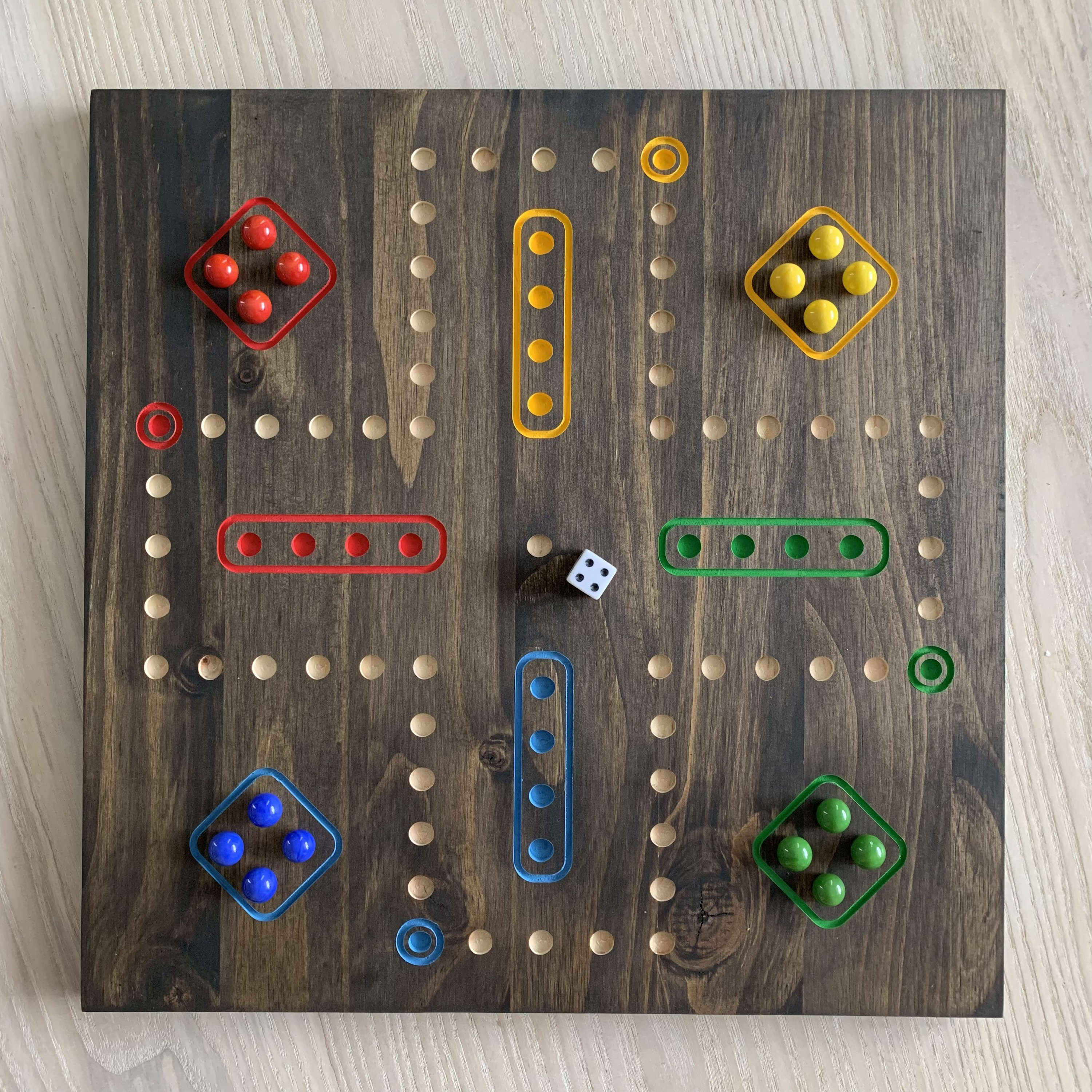 Aggravation | Double sided 6-player and 4-player Wooden Dice Marble Game | Board Game | Trouble | Sorry | Family Game Night