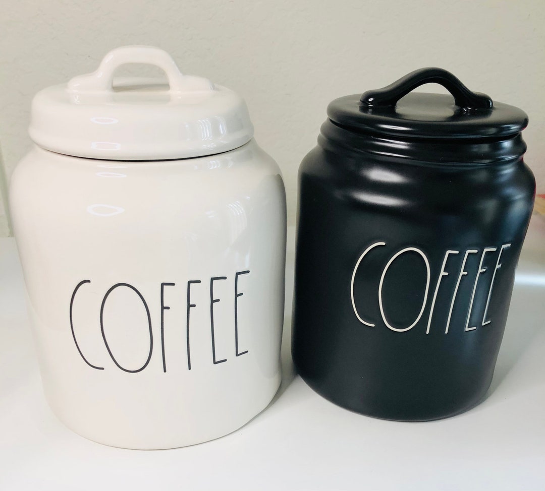 Rae Dunn Coffee Canister Black and White.gift for Christmas. Etsy