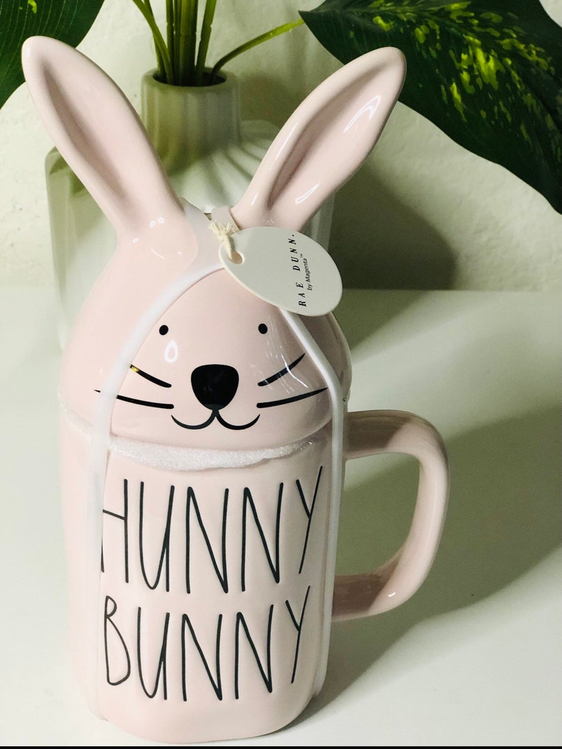 Rae Dunn by Magenta “HUNNY BUNNY ” Easter Pink Bunny Head Coffee Mug Rae Dunn by Magenta “HUNNY BUNNY ” Easter Pink Bunny Head Coffee Mug