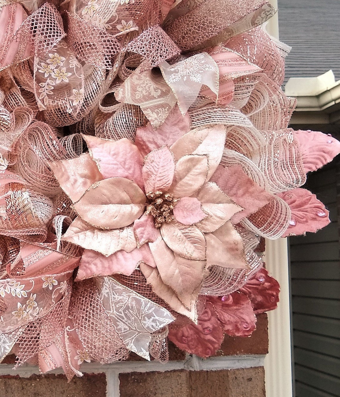 Rose Gold Wreath for Front Door or Interior Lovely Victorian Etsy