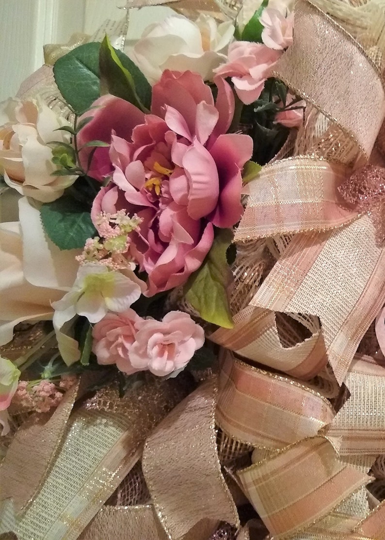 Wedding or Boudoir Victorian Wreath Shabby Chic Dusty Rose - Etsy