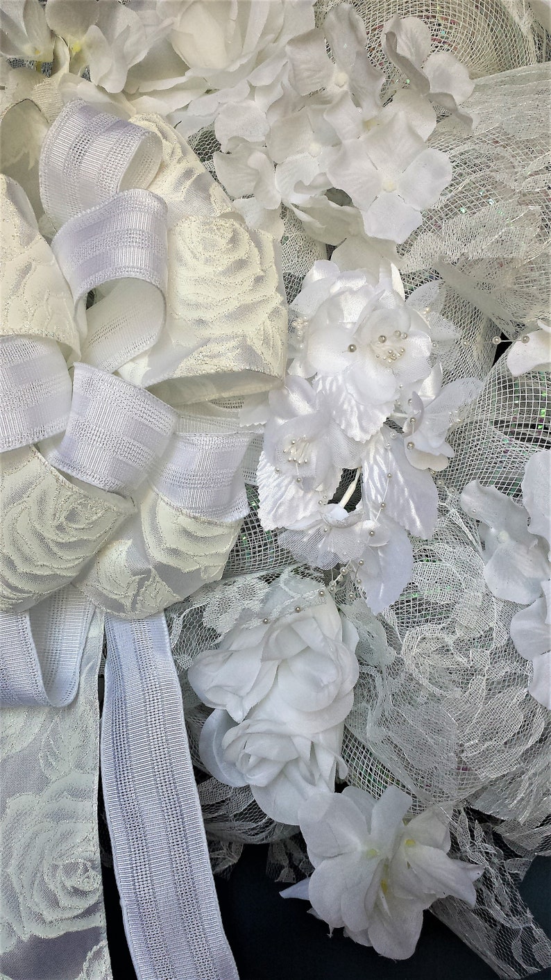 White Wedding Wreath Romantic Door or Wall Décor for Event Etsy
